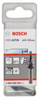 Ступенчатое сверло HSS-AlTiN 4 - 12 mm, 6,0 mm, 50 mm 2608588064